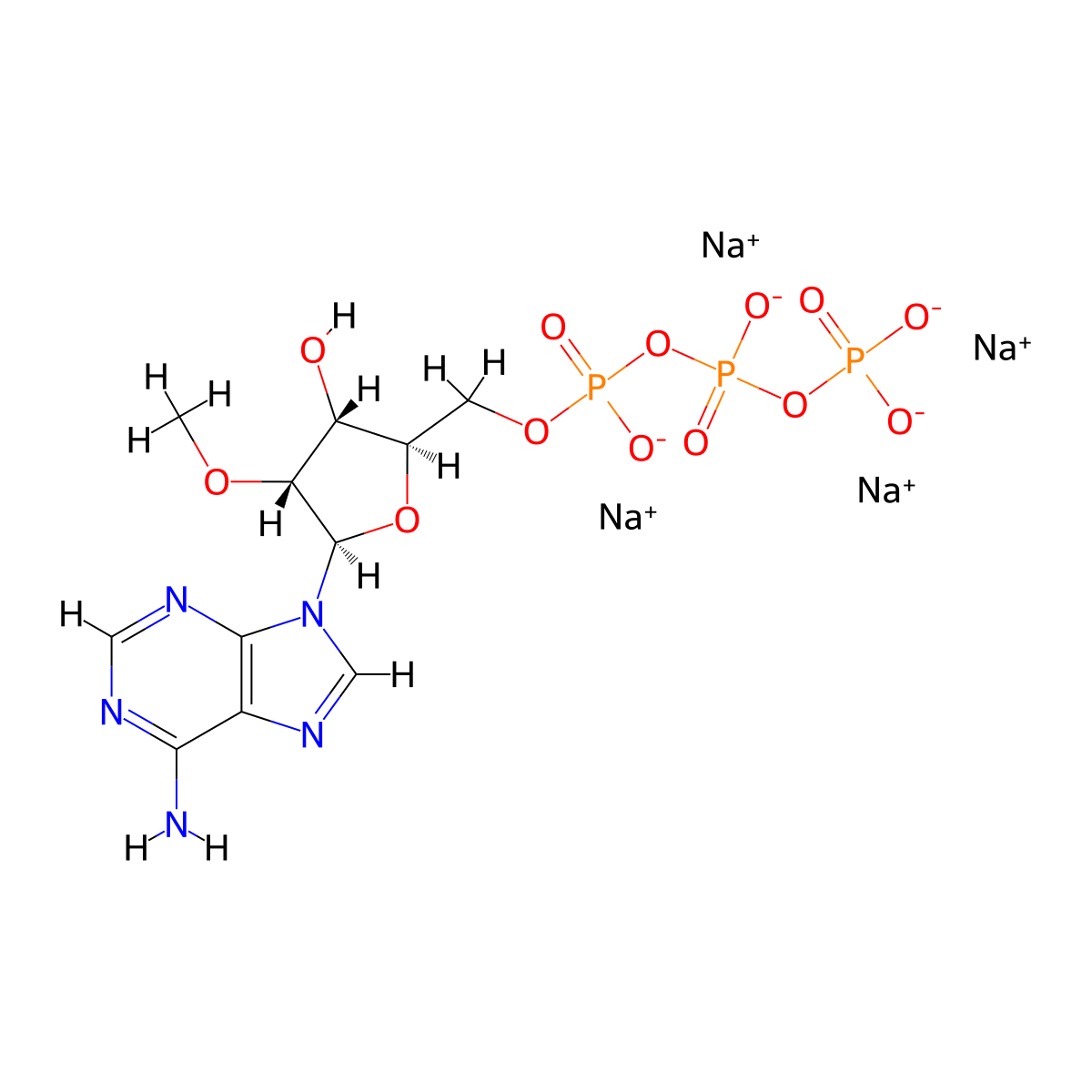 P-P-P-Ade-Ribf2Me.4Na+ molecular structure, CAS 100020-58-4