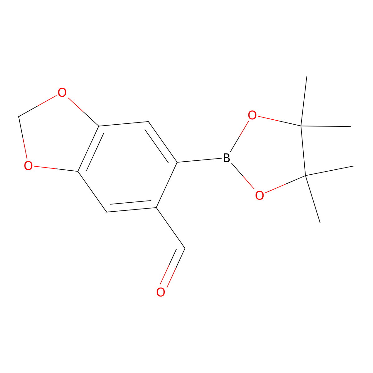 6-(4,4,5,5-Tetramethyl-1,3,2-dioxaborolan-2-yl)-1,3-dioxaindane-5-carbaldehyde molecular structure, CAS 1000204-73-8