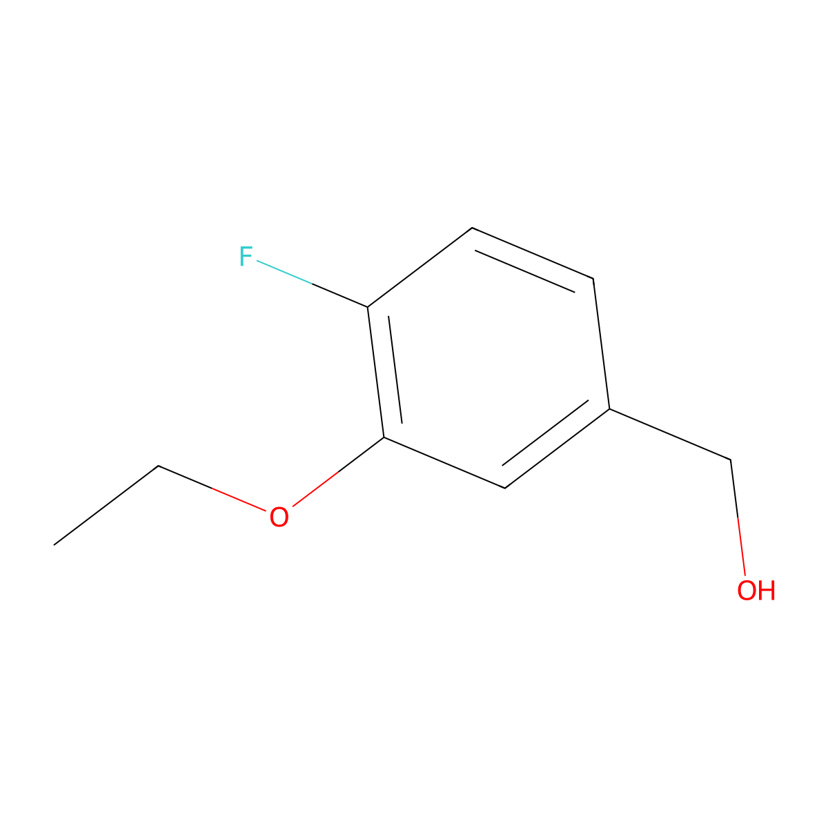 (3-Ethoxy-4-fluorophenyl)methanol molecular structure, CAS 1000207-64-6