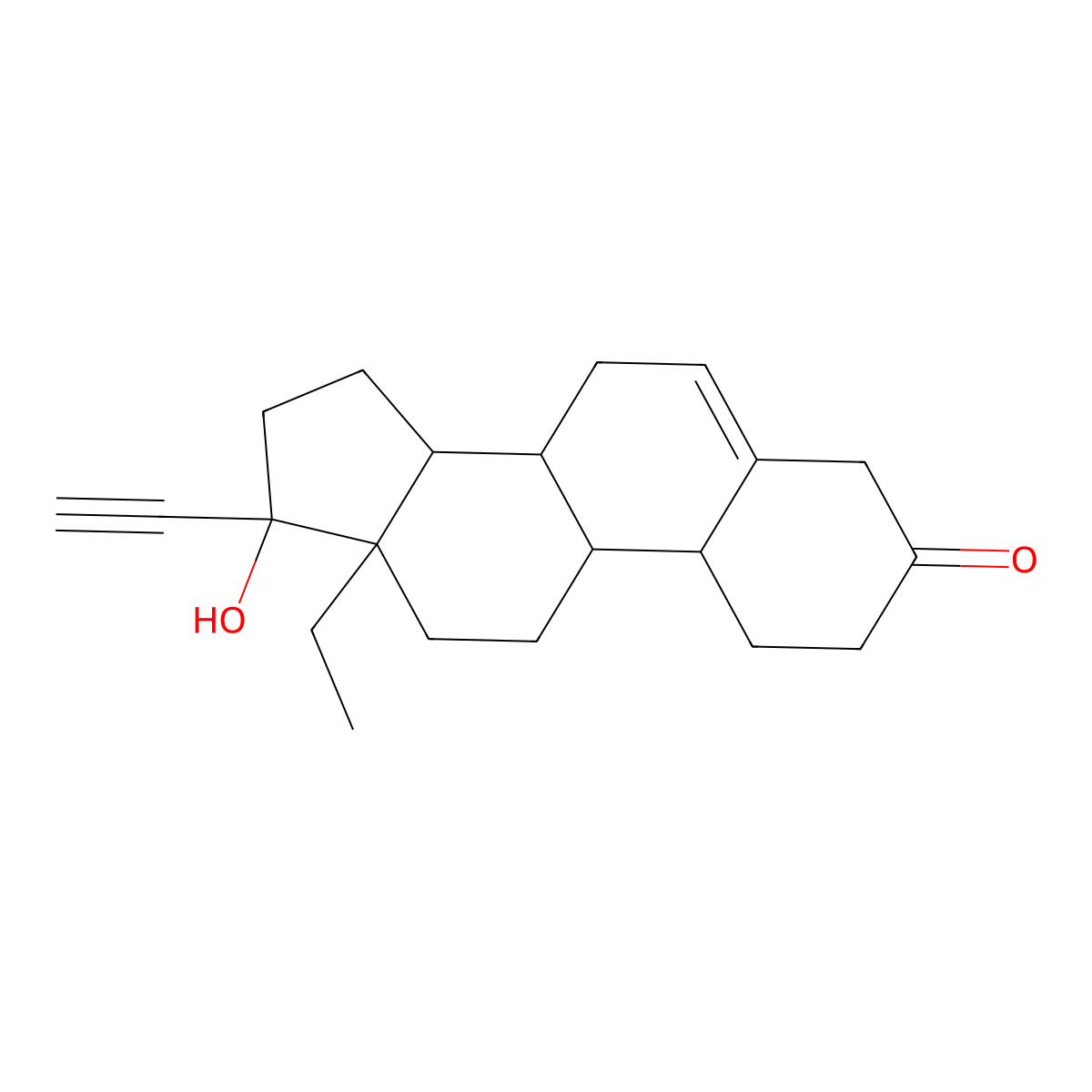 5(6)-Dehydro-4(5)-dihydro D-(-)-Norgestrel molecular structure, CAS 100021-05-4