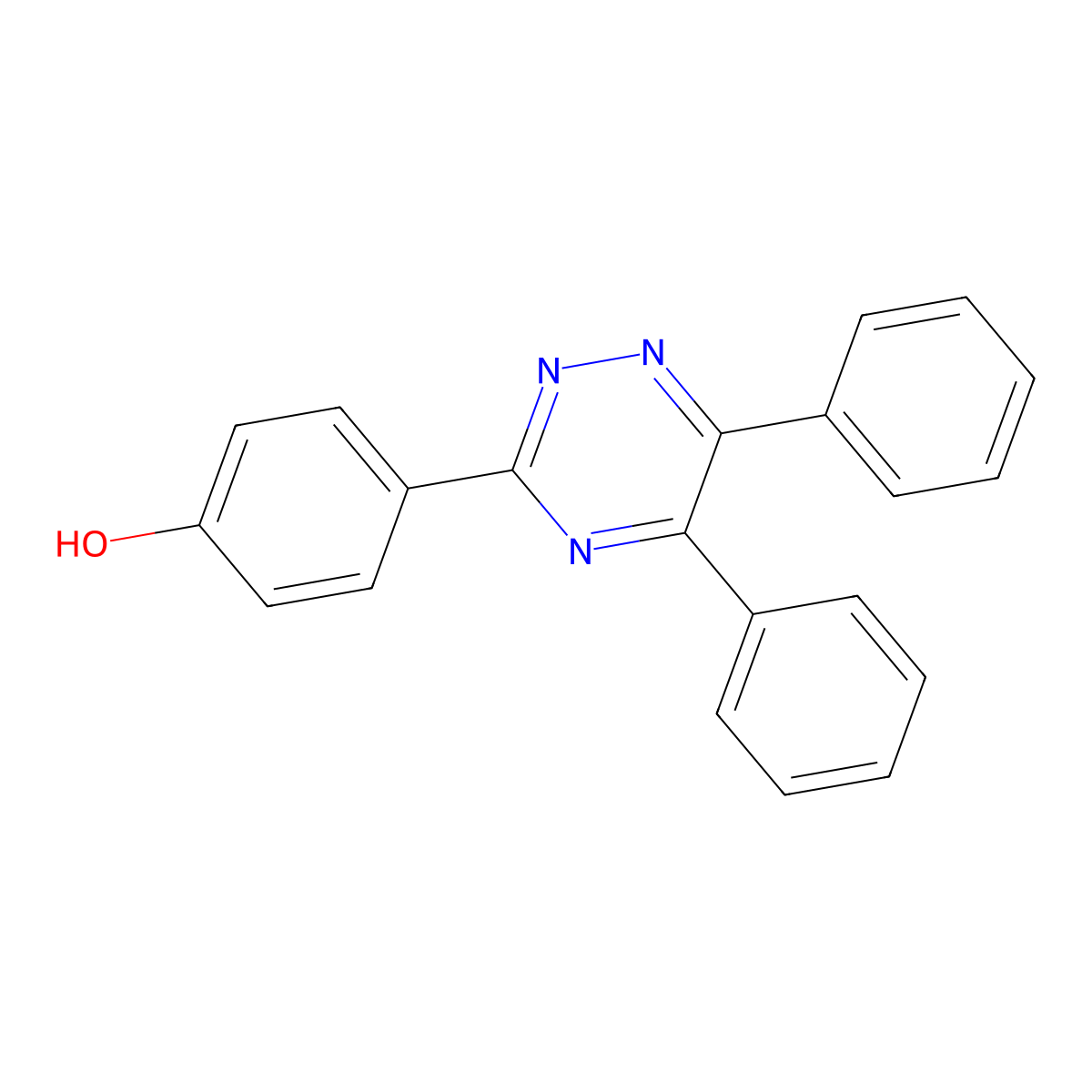4-(5,6-Diphenyl-1,2,4-triazin-3-yl)phenol molecular structure, CAS 100025-57-8