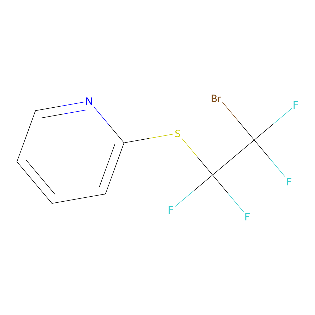 2-((2-Bromo-1,1,2,2-tetrafluoroethyl)thio)pyridine molecular structure, CAS 1000293-89-9