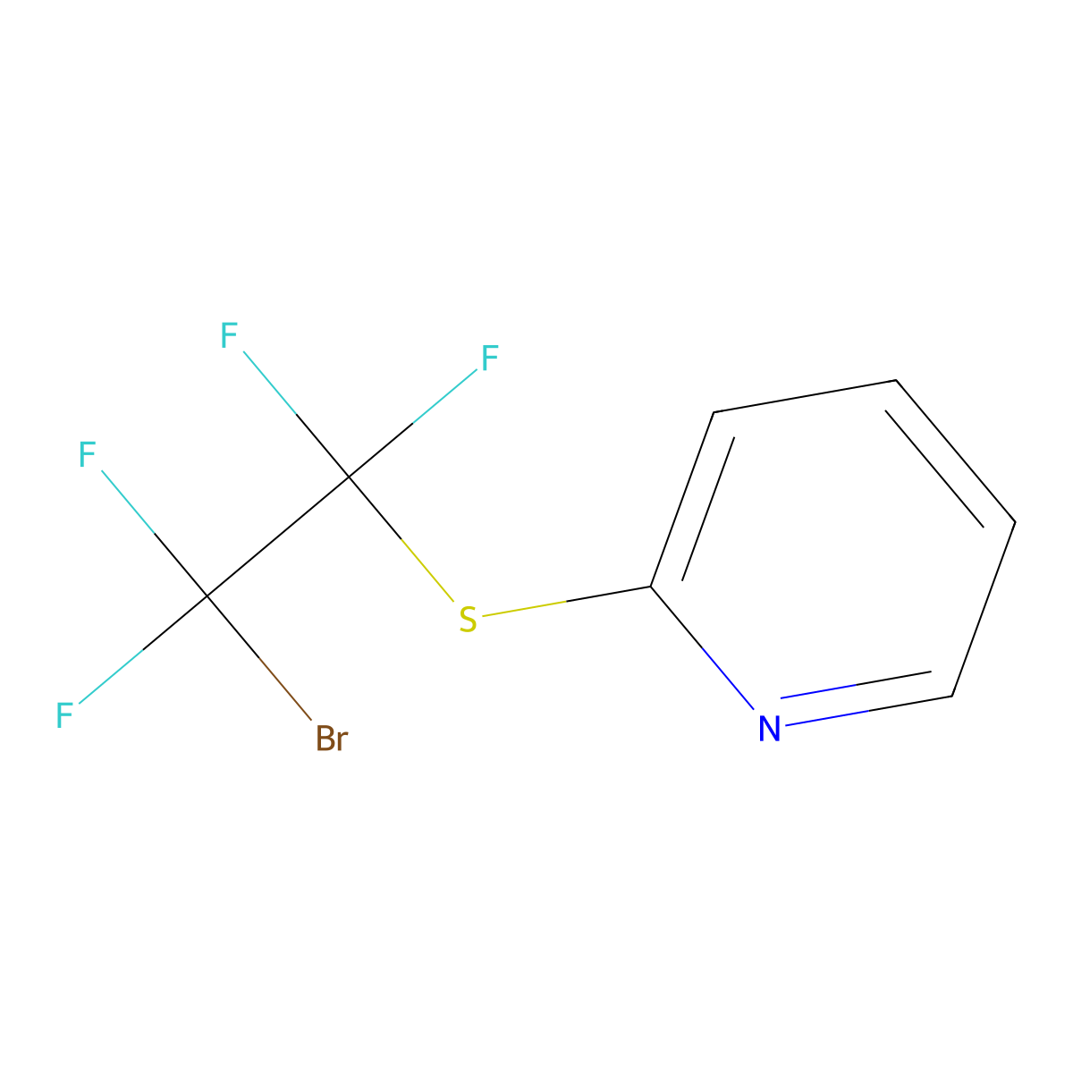 2-((2-Bromo-1,1,2,2-tetrafluoroethyl)thio)pyridine molecular structure, CAS 1000293-89-9