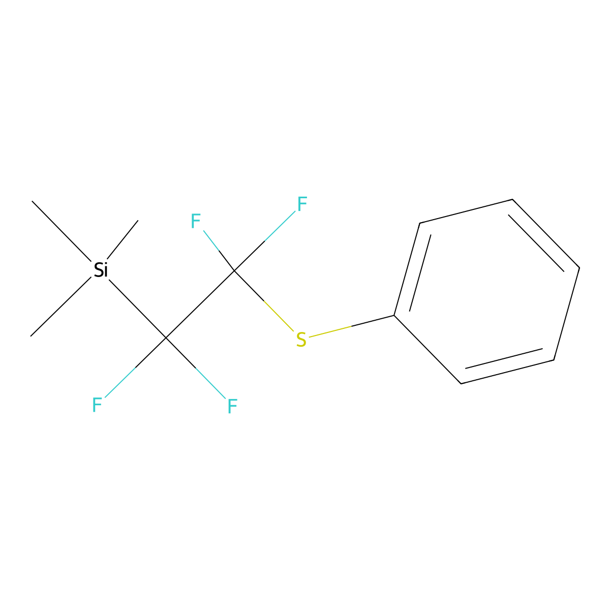 Trimethyl(1,1,2,2-tetrafluoro-2-(phenylthio)ethyl)silane molecular structure, CAS 1000293-91-3