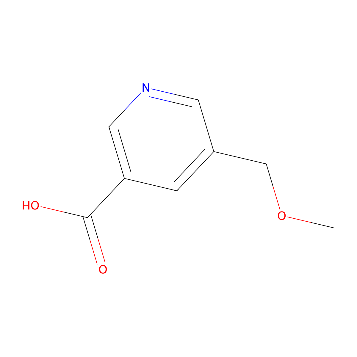 5-(Methoxymethyl)pyridine-3-carboxylic acid molecular structure, CAS 1000298-38-3