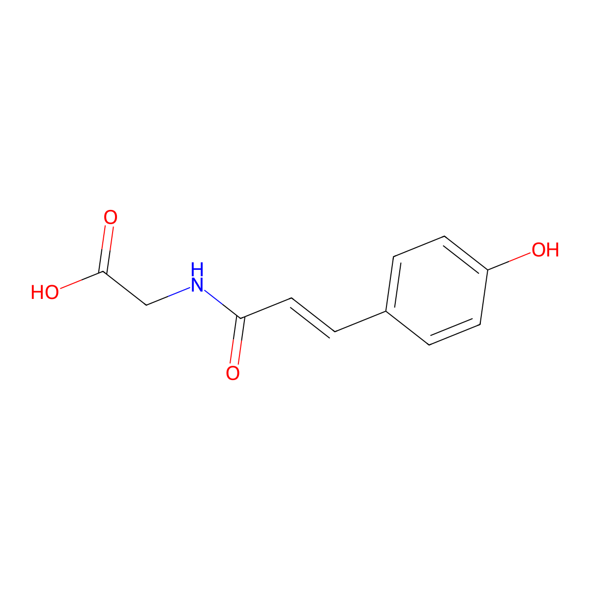 (3-(4-Hydroxyphenyl)acryloyl)glycine molecular structure, CAS 10003-42-6