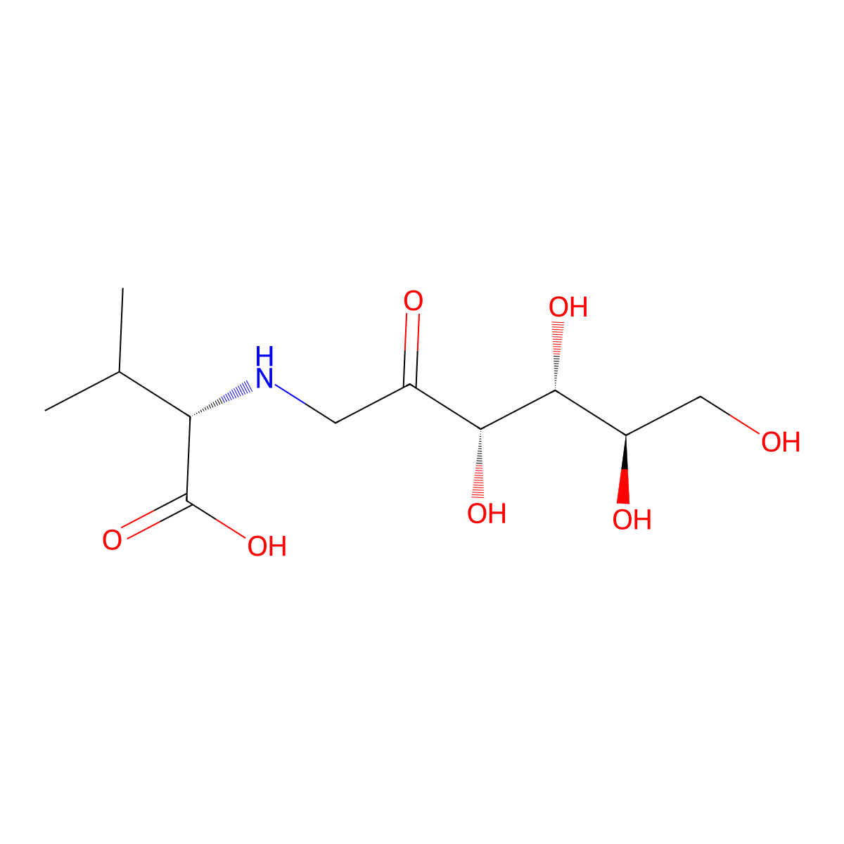 Fructosylvaline molecular structure, CAS 10003-64-2