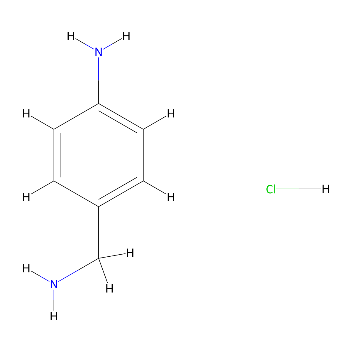 4-(Aminomethyl)aniline--hydrogen chloride (1/1) molecular structure, CAS 10003-73-3