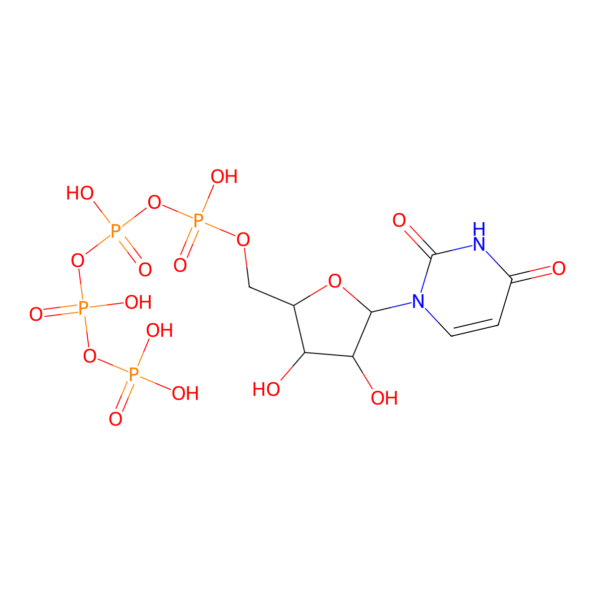 Uridine 5'-tetraphosphate molecular structure, CAS 10003-94-8