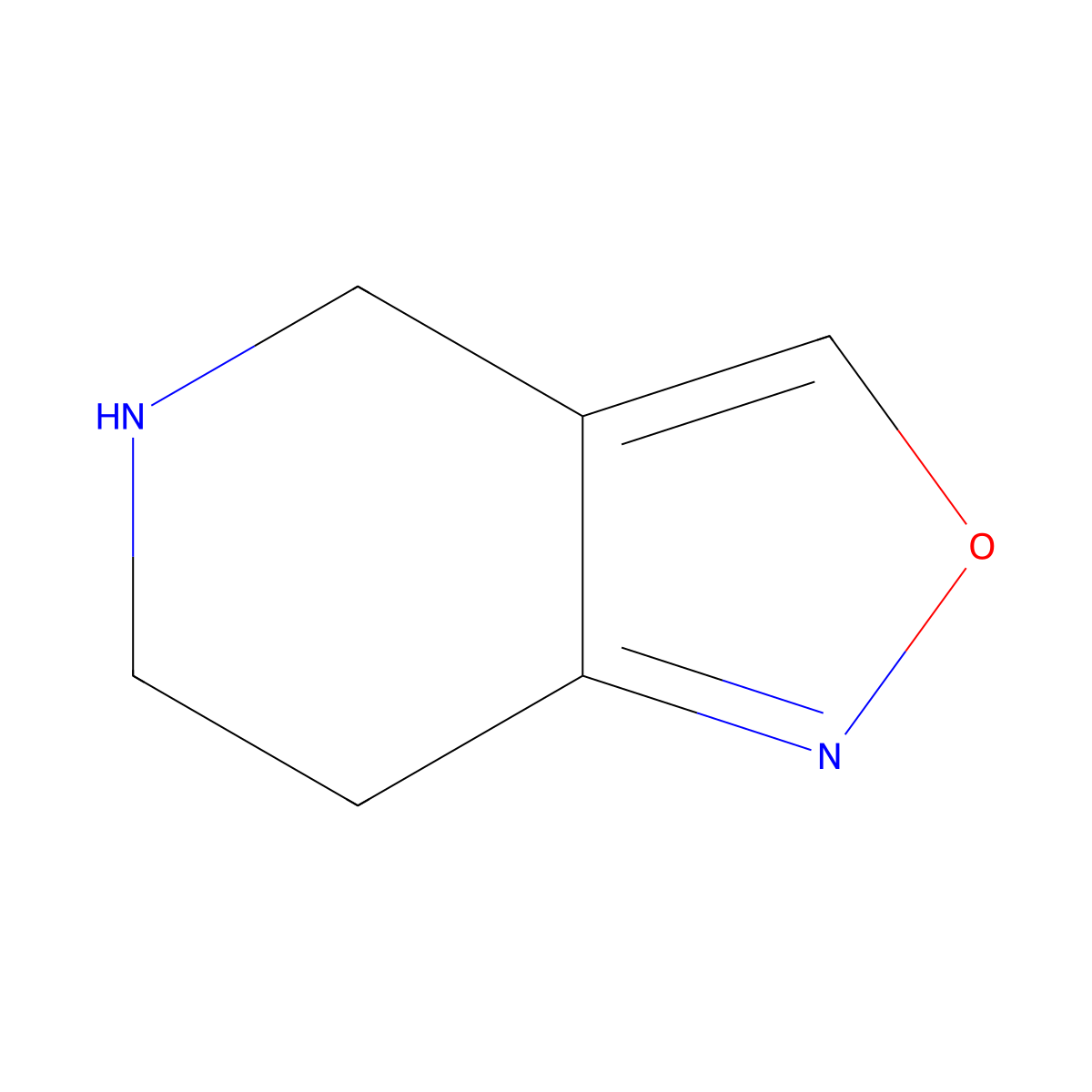 4H,5H,6H,7H-[1,2]oxazolo[4,3-c]pyridine molecular structure, CAS 1000303-67-2