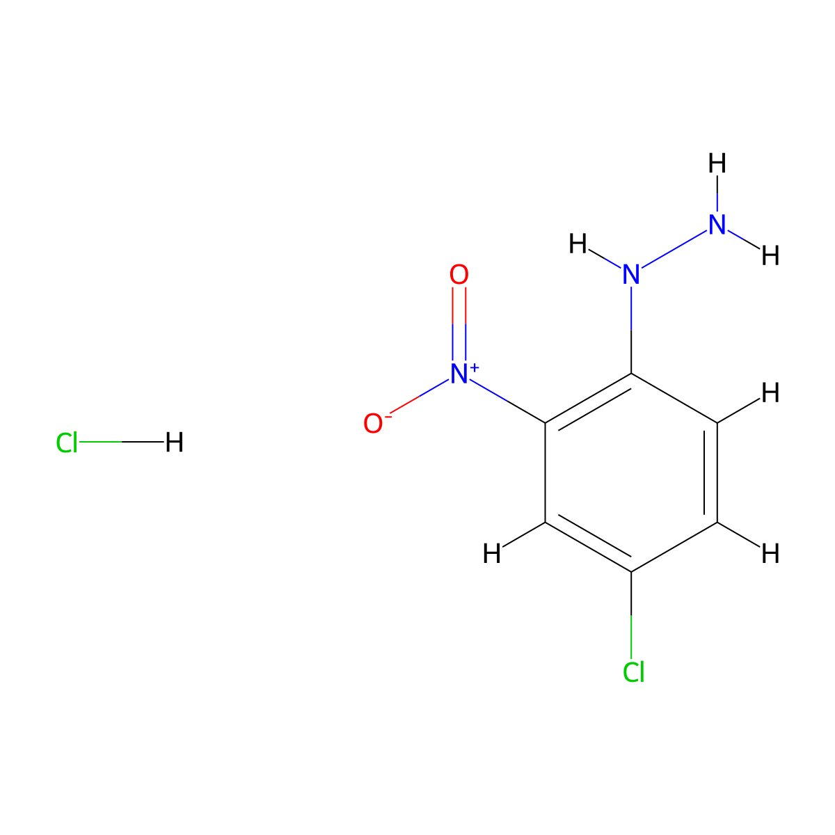 4-Chloro-2-nitrophenyl hydrazine hydrochloride molecular structure, CAS 100032-77-7