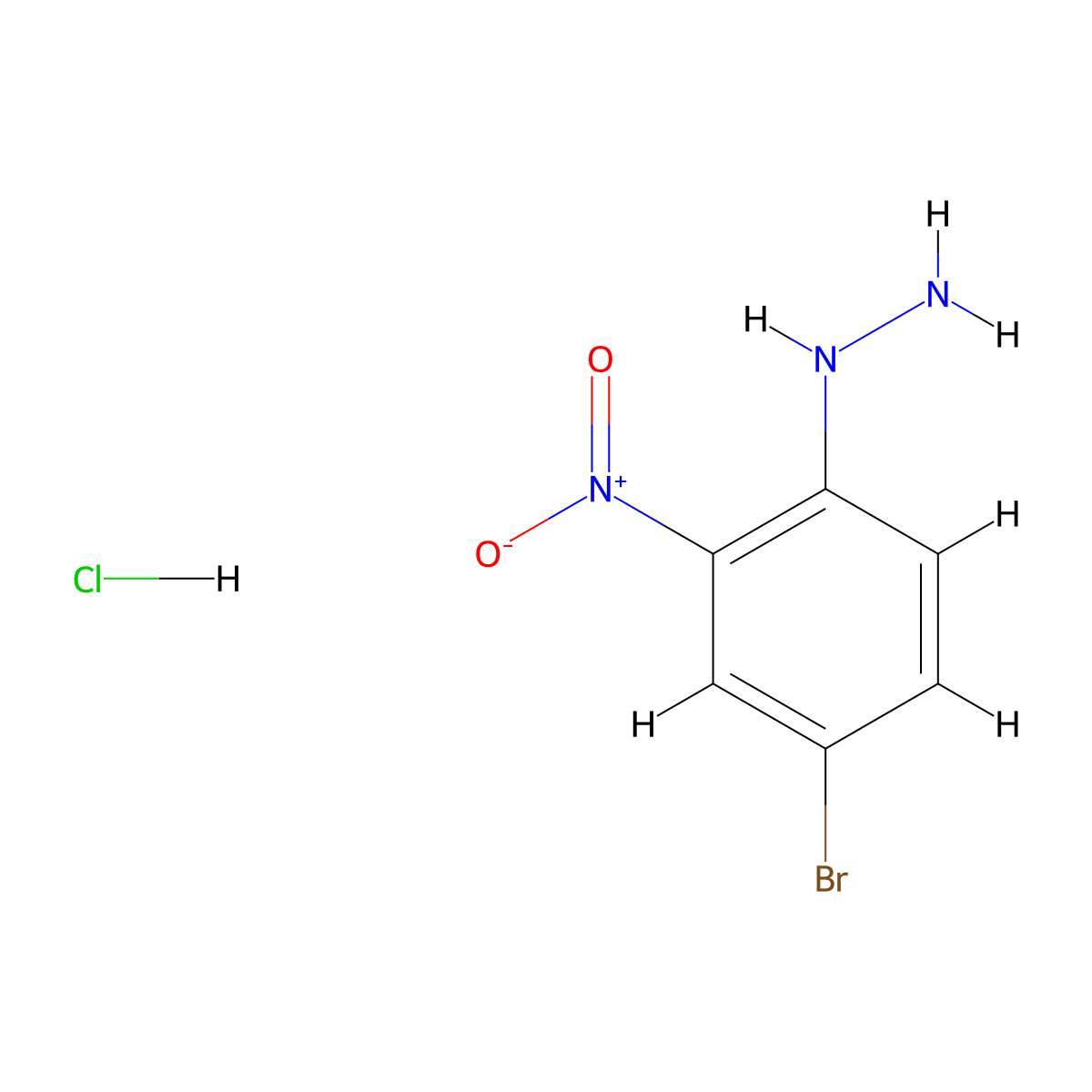 (4-Bromo-2-nitrophenyl)hydrazine--hydrogen chloride (1/1) molecular structure, CAS 100032-79-9