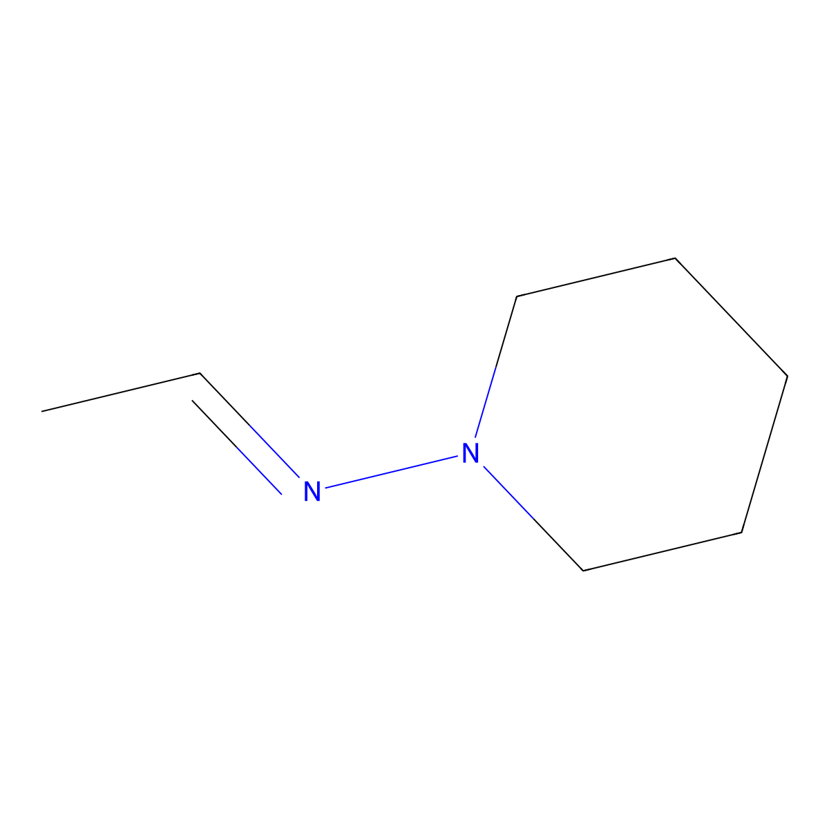 (1E)-N-(piperidin-1-yl)ethan-1-imine molecular structure, CAS 100033-58-7