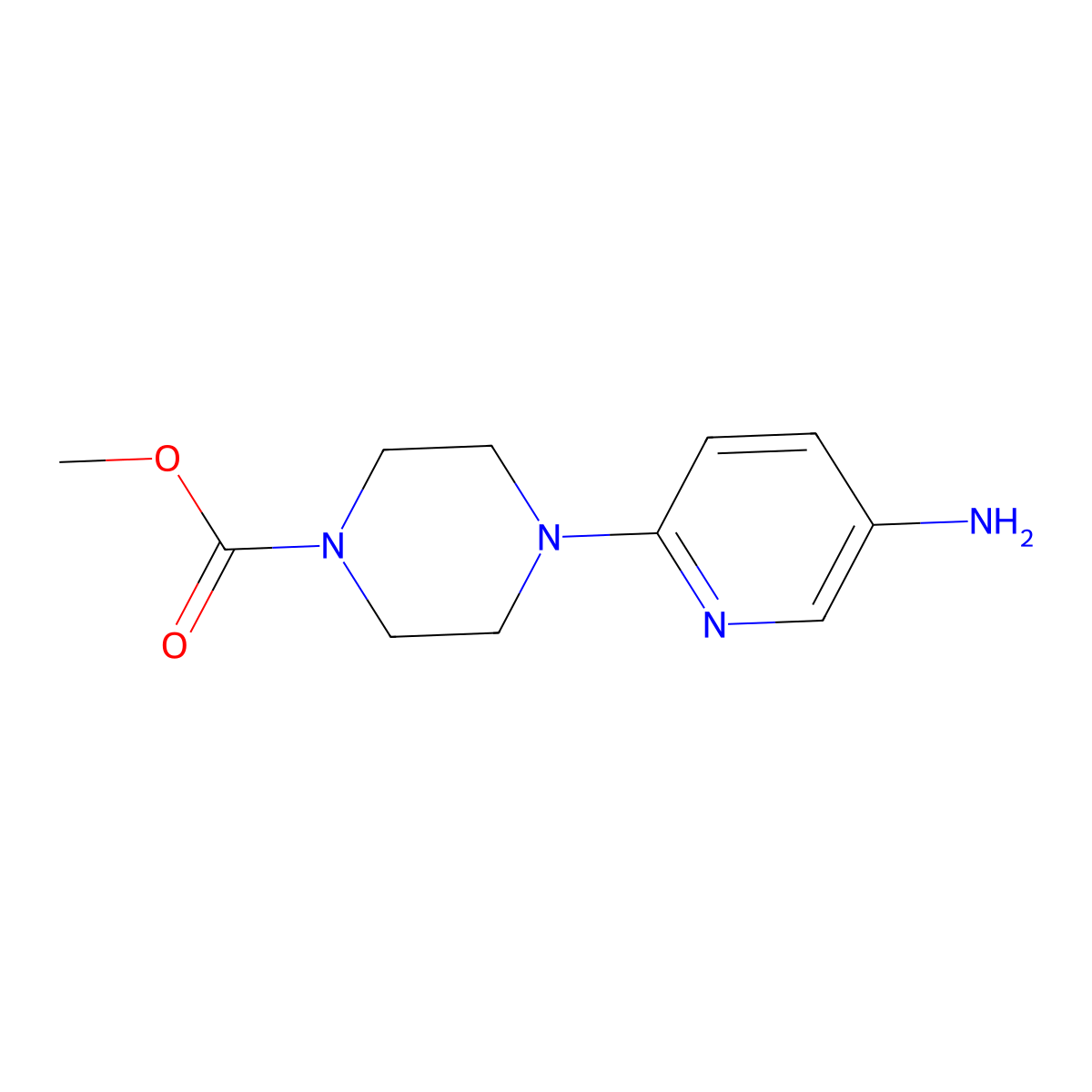 Methyl 4-(5-aminopyridin-2-yl)piperazine-1-carboxylate molecular structure, CAS 1000334-84-8