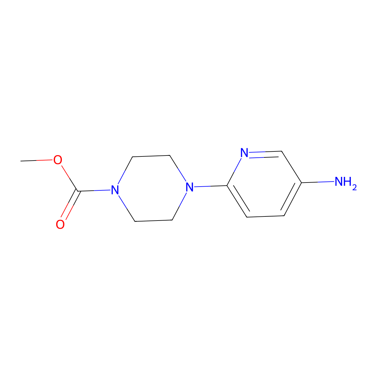 Methyl 4-(5-aminopyridin-2-yl)piperazine-1-carboxylate molecular structure, CAS 1000334-84-8