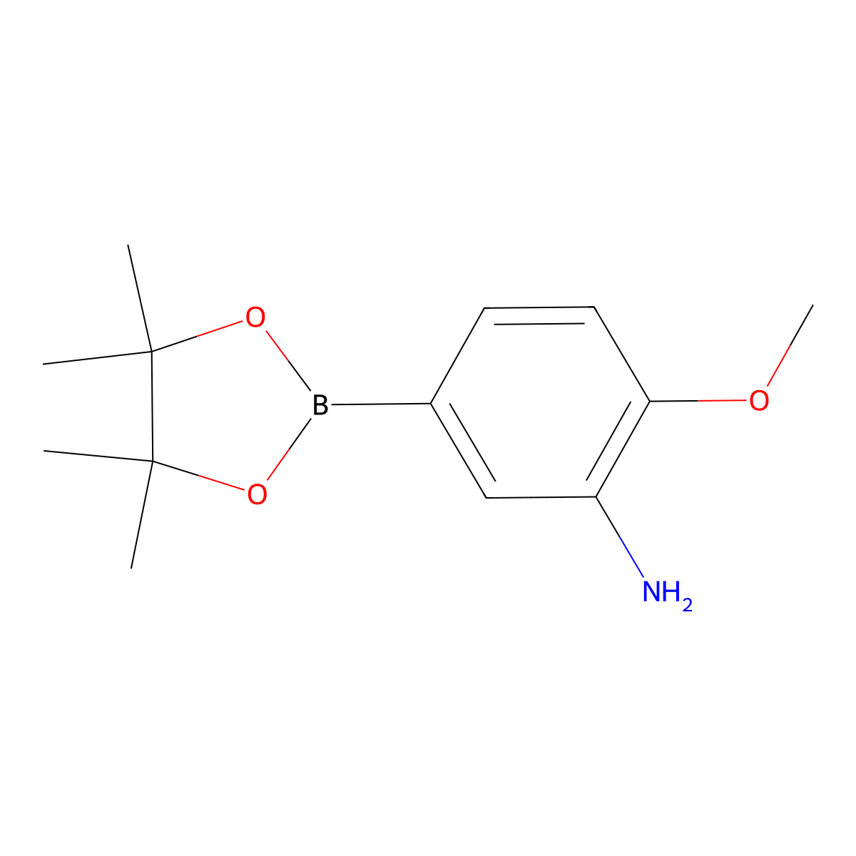 2-Methoxy-5-(4,4,5,5-tetramethyl-1,3,2-dioxaborolan-2-yl)aniline molecular structure, CAS 1000339-10-5