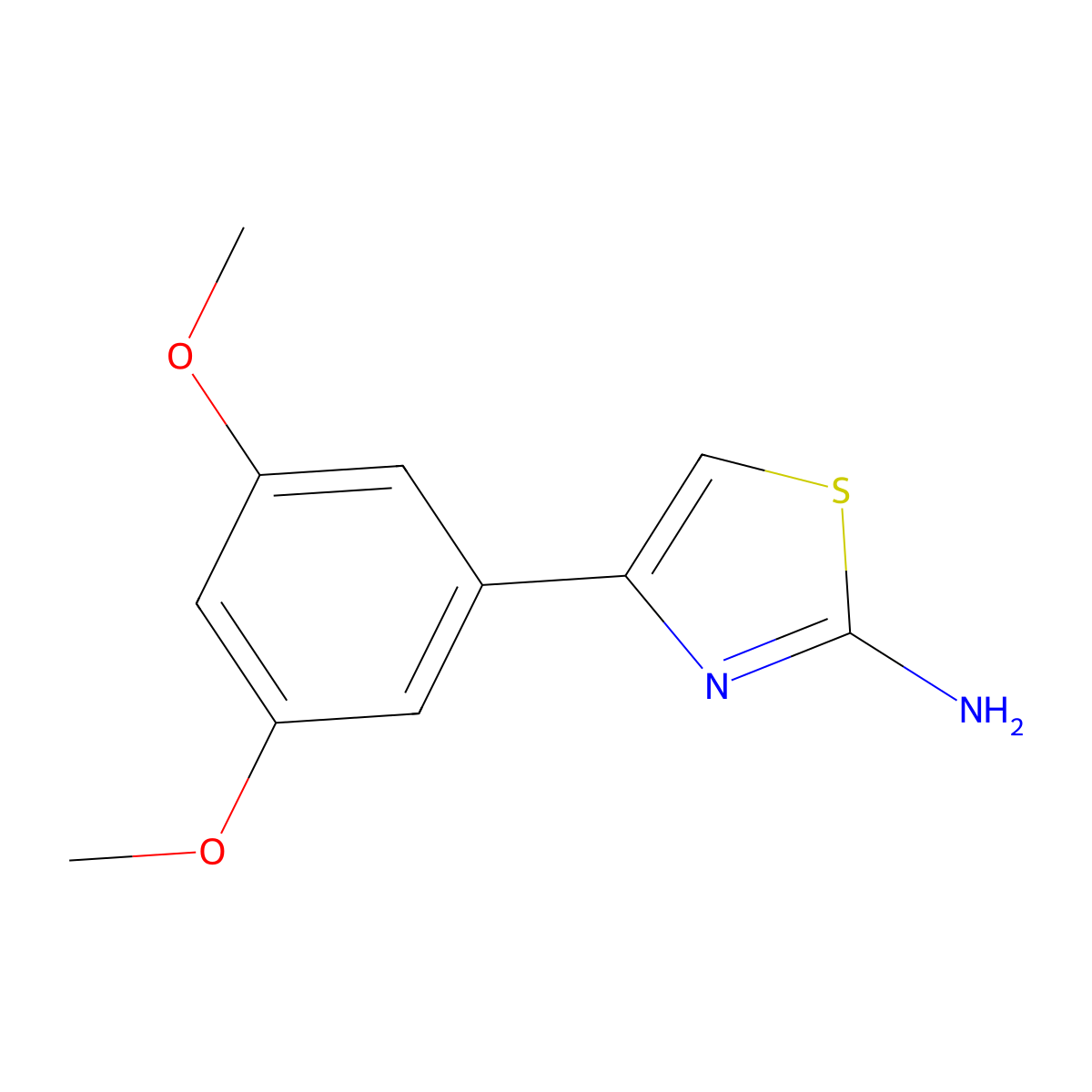 4-(3,5-Dimethoxyphenyl)-1,3-thiazol-2-amine molecular structure, CAS 1000339-12-7