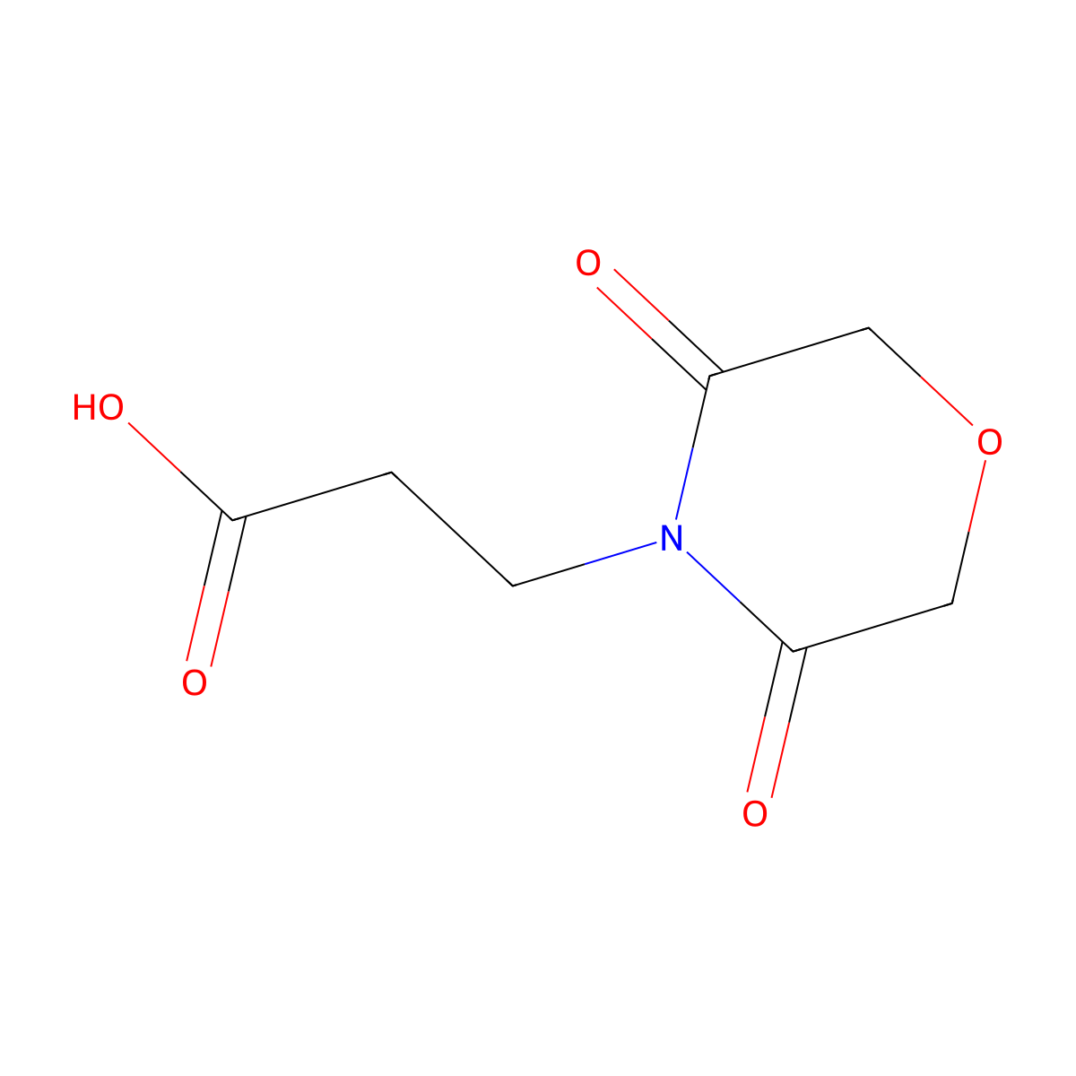 3-(3,5-Dioxomorpholin-4-yl)propanoic acid molecular structure, CAS 1000339-14-9