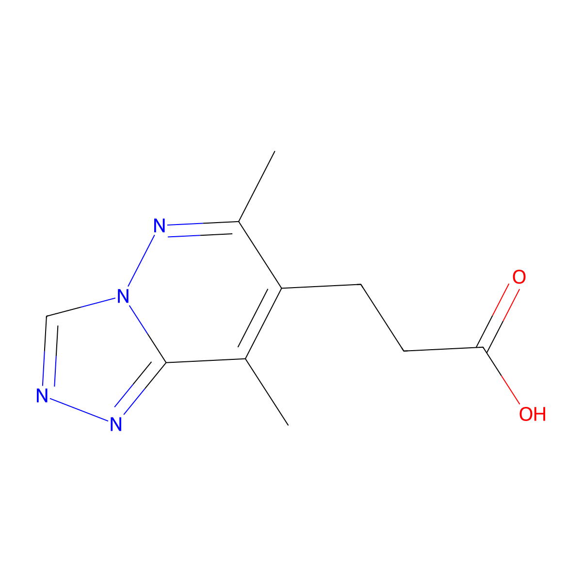 3-(6,8-Dimethyl-(1,2,4)triazolo(4,3-b)pyridazin-7-yl)propanoic acid molecular structure, CAS 1000339-20-7
