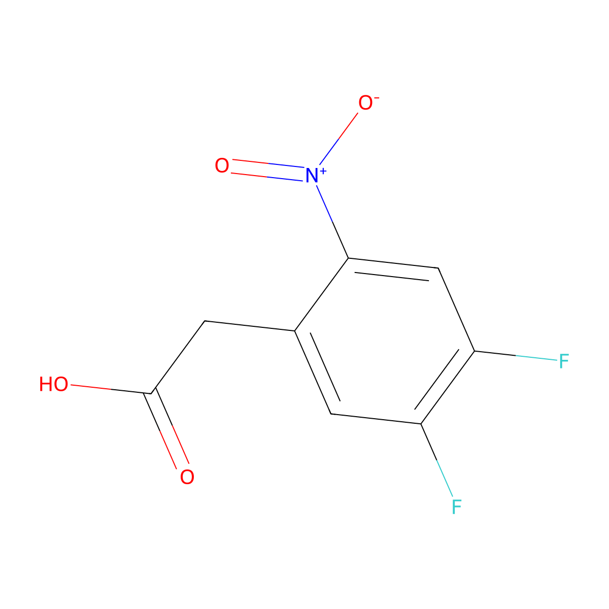 2-(4,5-Difluoro-2-nitrophenyl)acetic acid molecular structure, CAS 1000339-22-9