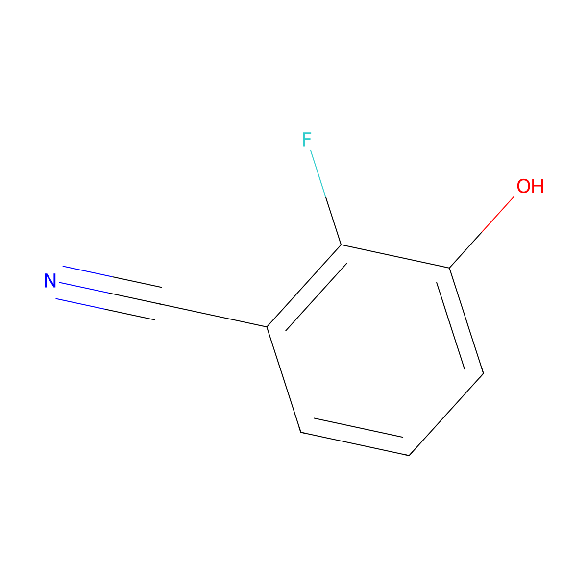 2-Fluoro-3-hydroxybenzonitrile molecular structure, CAS 1000339-24-1