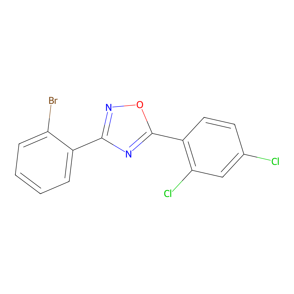 3-(2-Bromophenyl)-5-(2,4-dichlorophenyl)-1,2,4-oxadiazole molecular structure, CAS 1000339-26-3