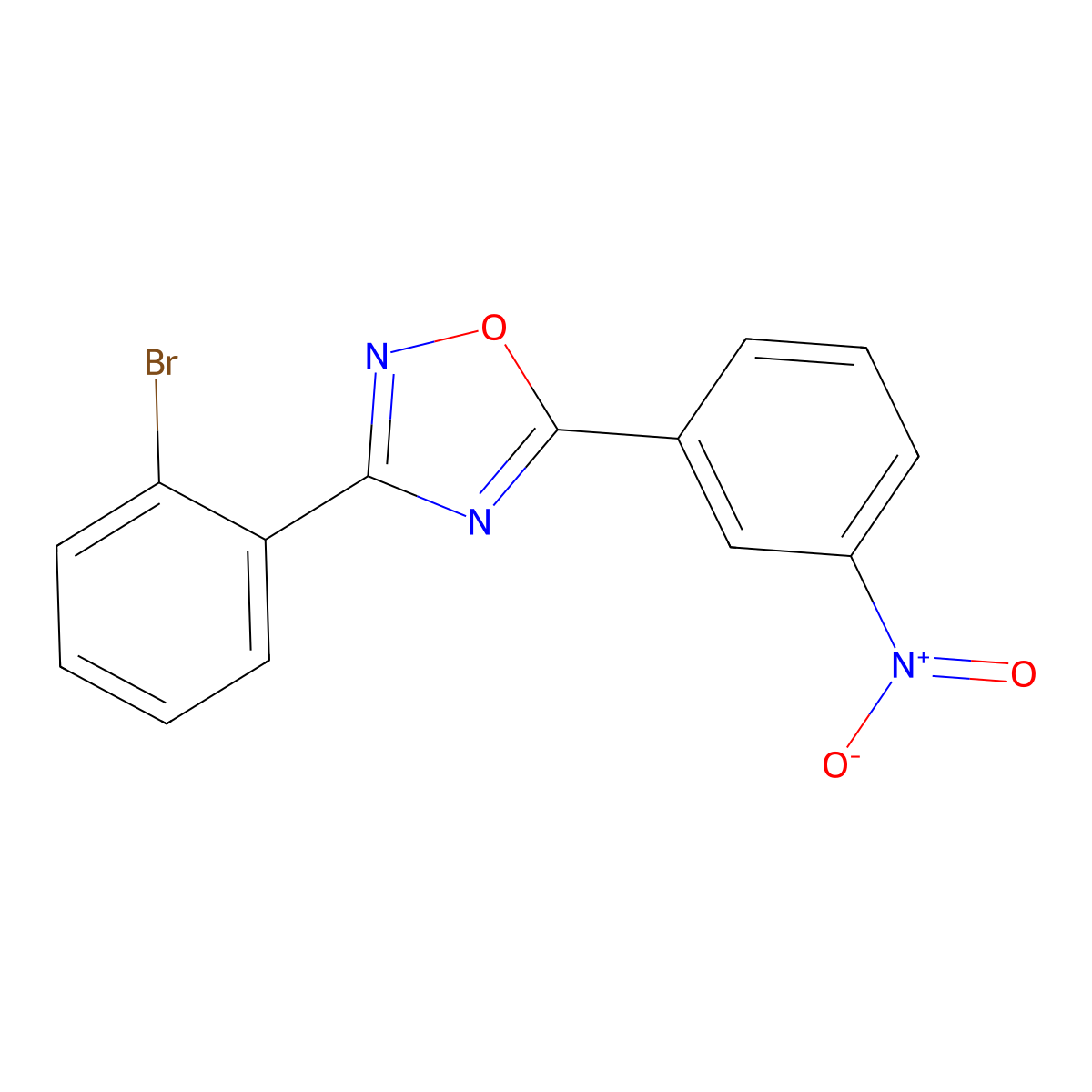 3-(2-Bromophenyl)-5-(3-nitrophenyl)-1,2,4-oxadiazole molecular structure, CAS 1000339-27-4