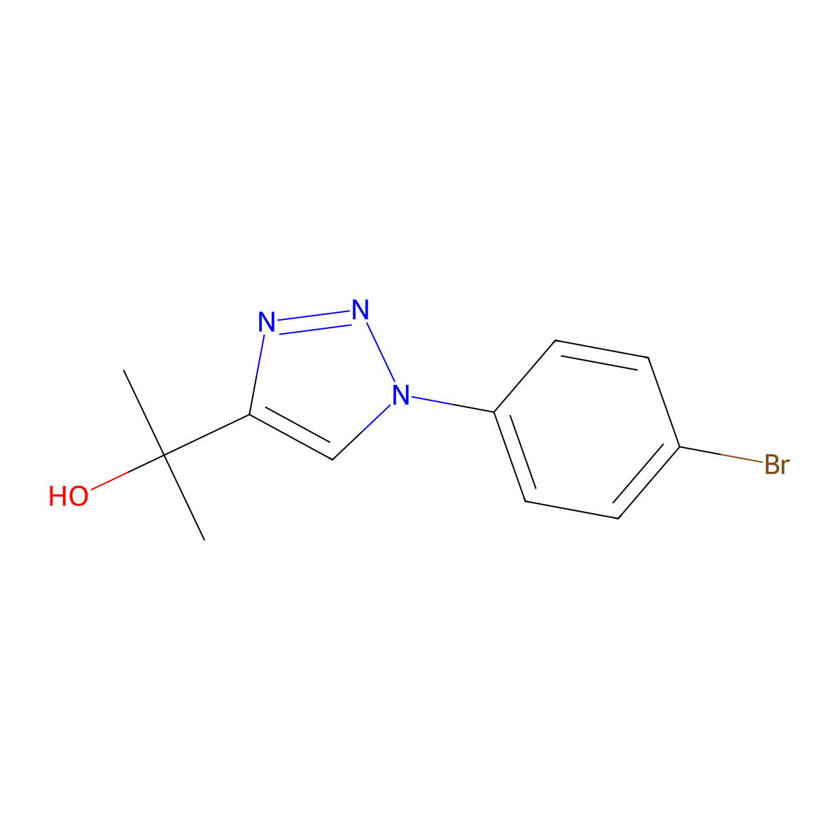 1-(4-Bromophenyl)-alpha,alpha-dimethyl-1H-1,2,3-triazole-4-methanol molecular structure, CAS 1000339-34-3