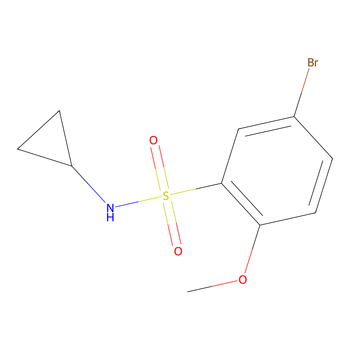 5-bromo-N-cyclopropyl-2-methoxybenzenesulfonamide molecular structure, CAS 1000339-35-4