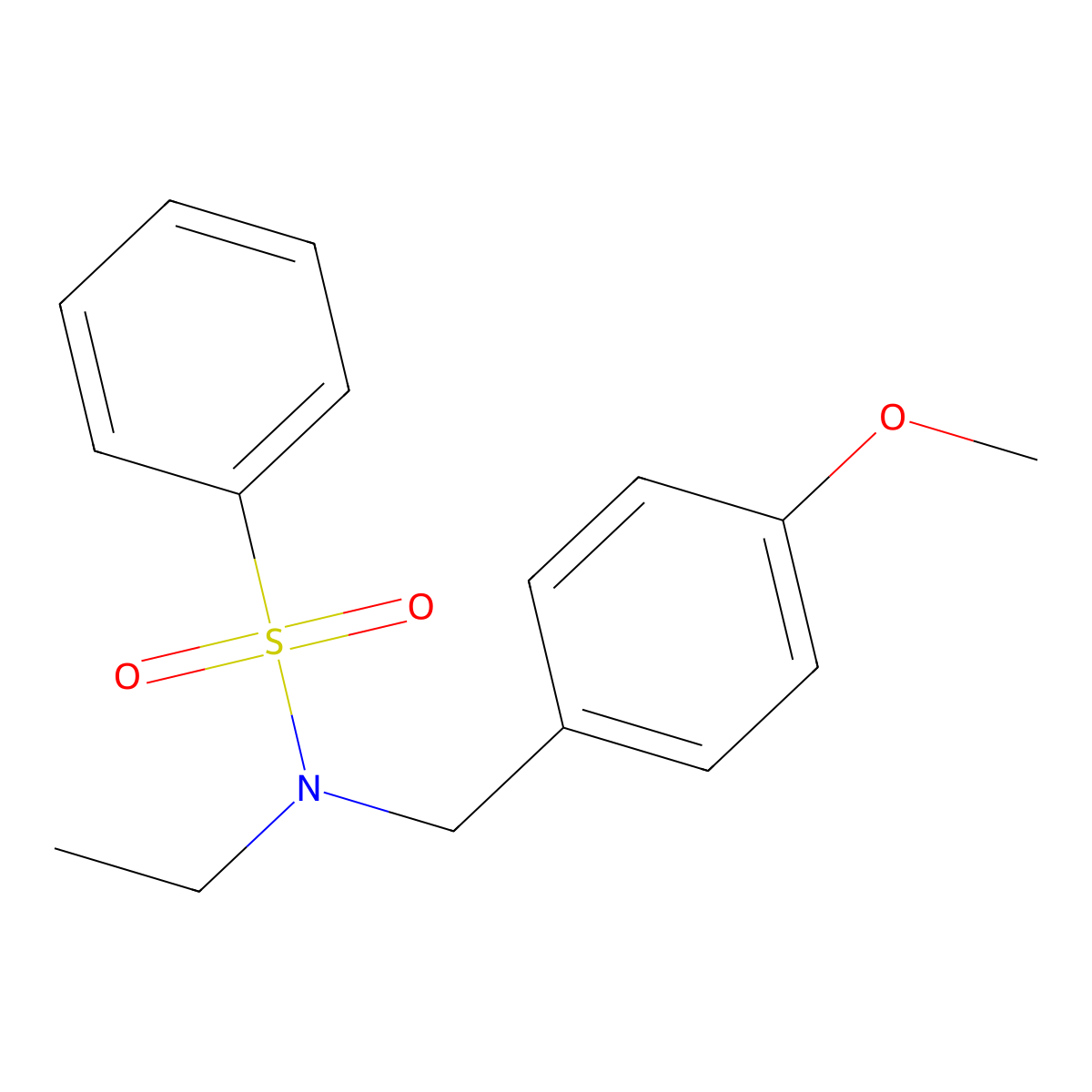 N-Ethyl-N-(4-methoxybenzyl)benzenesulfonamide molecular structure, CAS 1000339-36-5