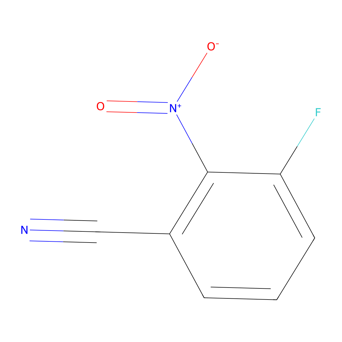 3-Fluoro-2-nitrobenzonitrile molecular structure, CAS 1000339-52-5