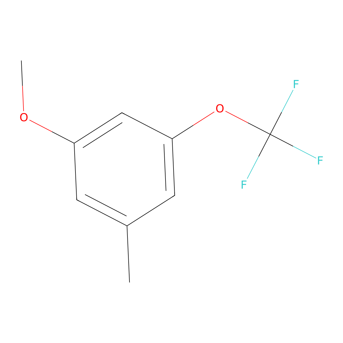 1-Methoxy-3-methyl-5-(trifluoromethoxy)benzene molecular structure, CAS 1000339-56-9