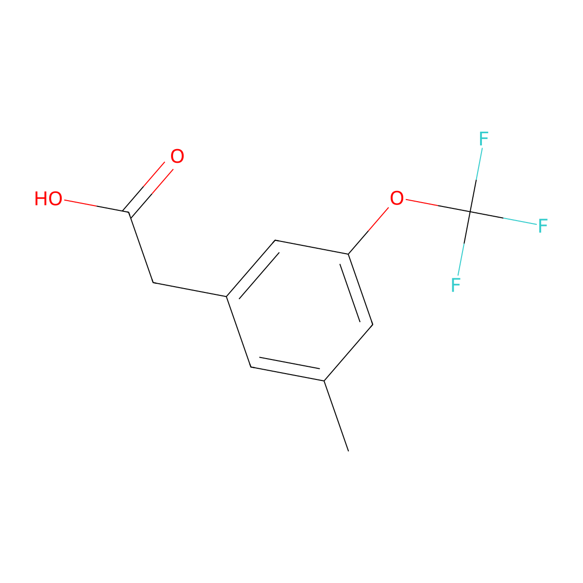 3-Methyl-5-(trifluoromethoxy)phenylacetic acid molecular structure, CAS 1000339-57-0