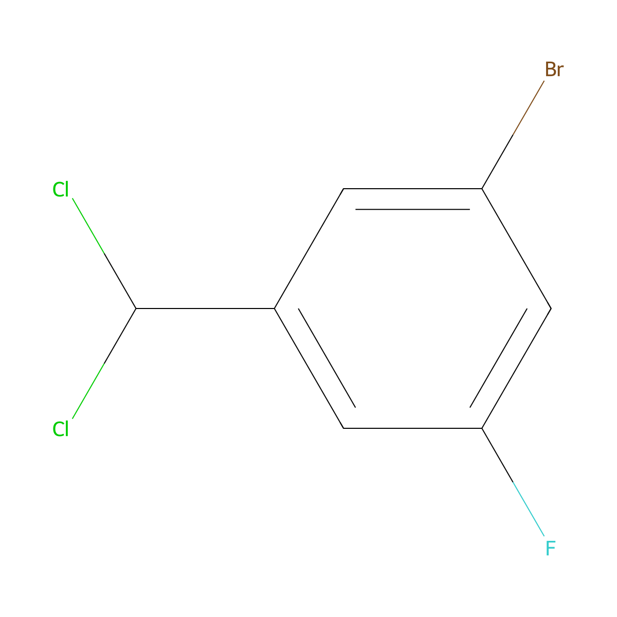 1-Bromo-3-(dichloromethyl)-5-fluorobenzene molecular structure, CAS 1000339-58-1
