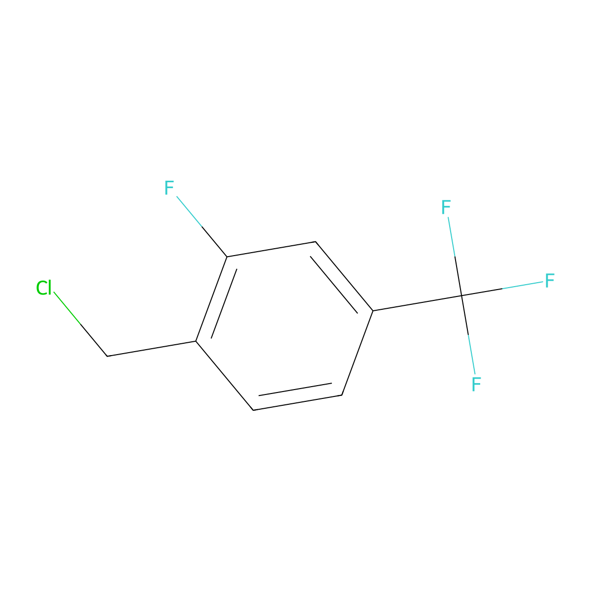 1-(Chloromethyl)-2-fluoro-4-(trifluoromethyl)benzene molecular structure, CAS 1000339-60-5