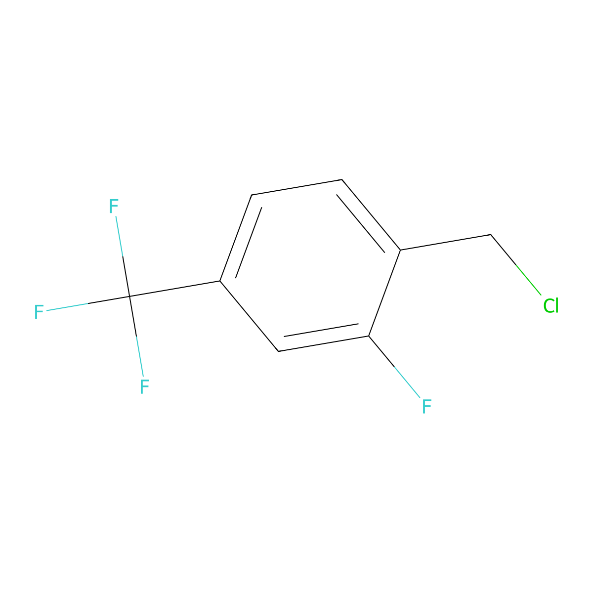 1-(Chloromethyl)-2-fluoro-4-(trifluoromethyl)benzene molecular structure, CAS 1000339-60-5