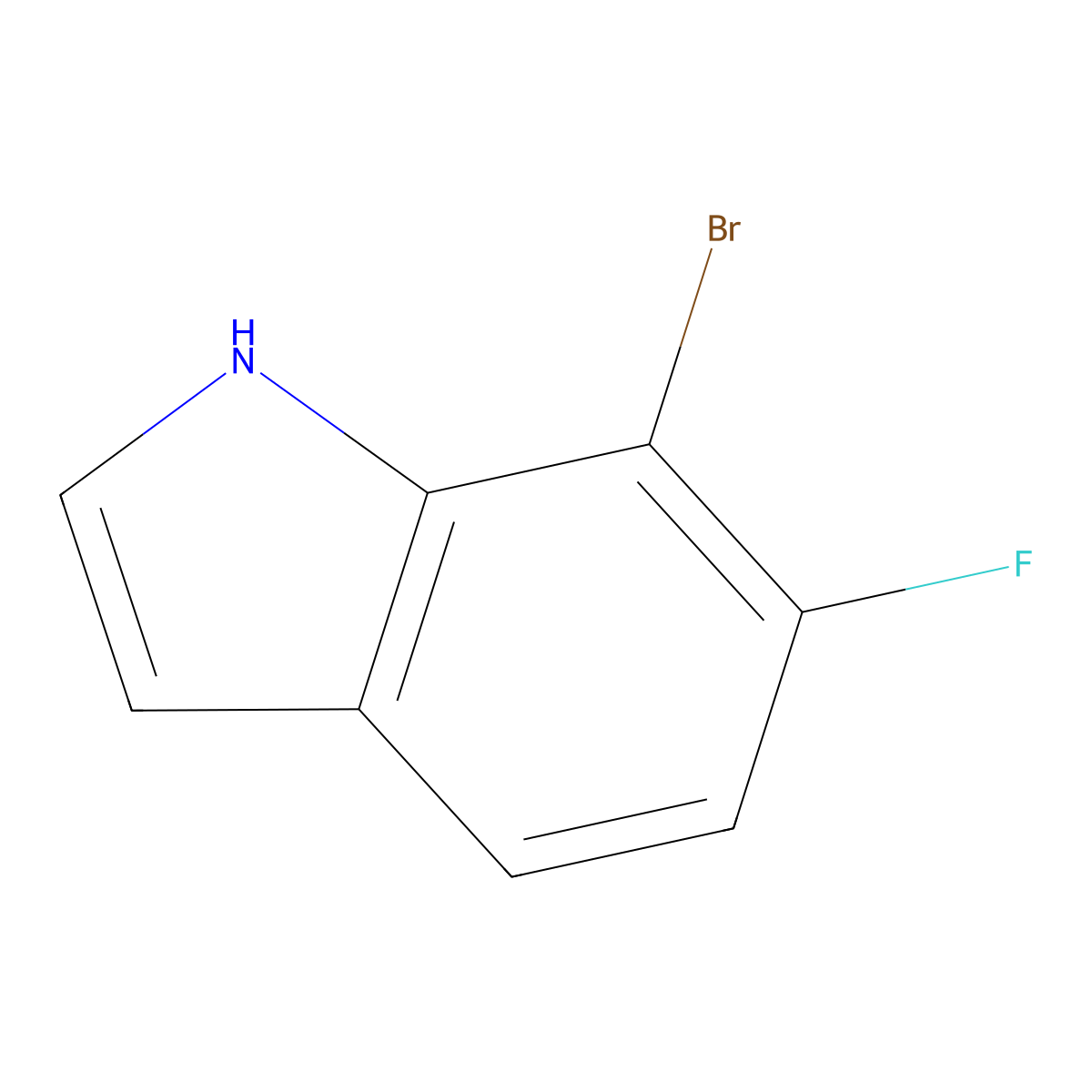 7-Bromo-6-fluoro-1H-indole molecular structure, CAS 1000339-62-7
