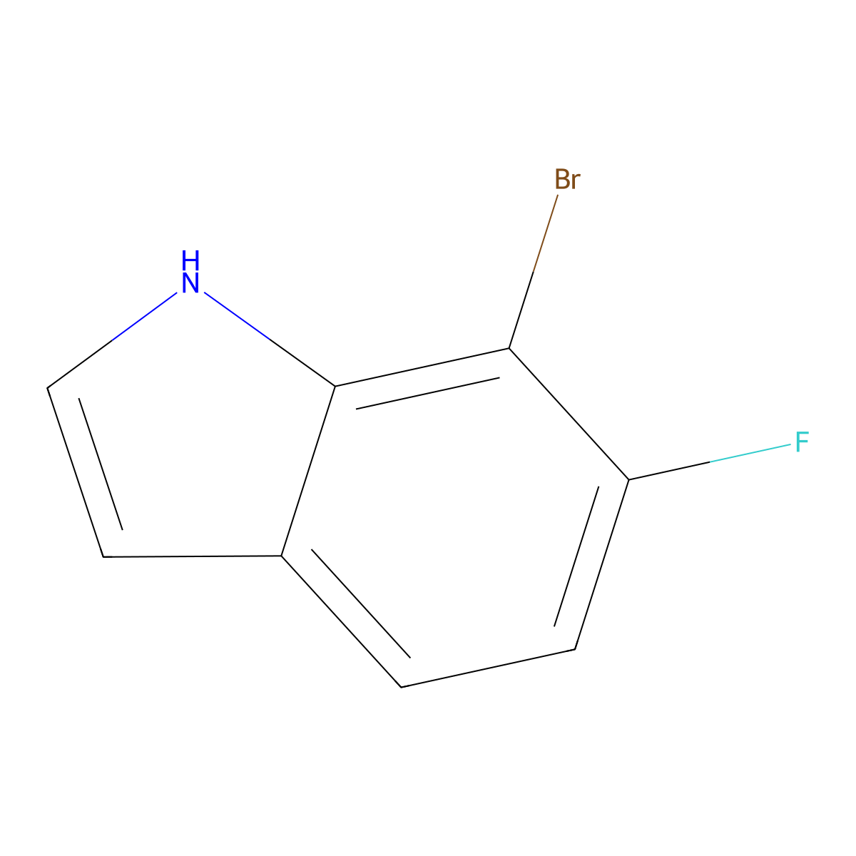 7-Bromo-6-fluoro-1H-indole molecular structure, CAS 1000339-62-7