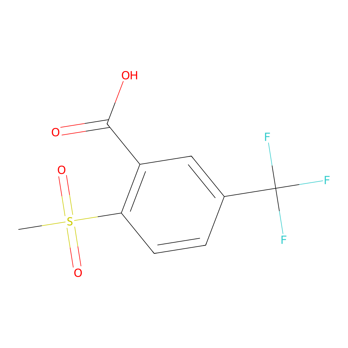 2-(Methylsulphonyl)-5-(trifluoromethyl)benzoic acid molecular structure, CAS 1000339-64-9