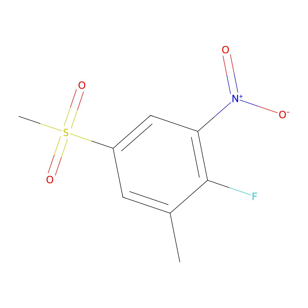 2-Fluoro-5-methylsulfonyl-3-nitrotoluene molecular structure, CAS 1000339-67-2