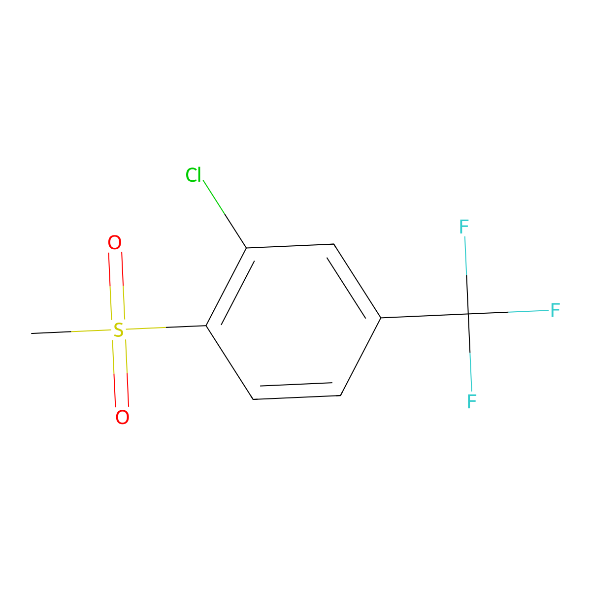 2-Chloro-1-methanesulfonyl-4-(trifluoromethyl)benzene molecular structure, CAS 1000339-68-3