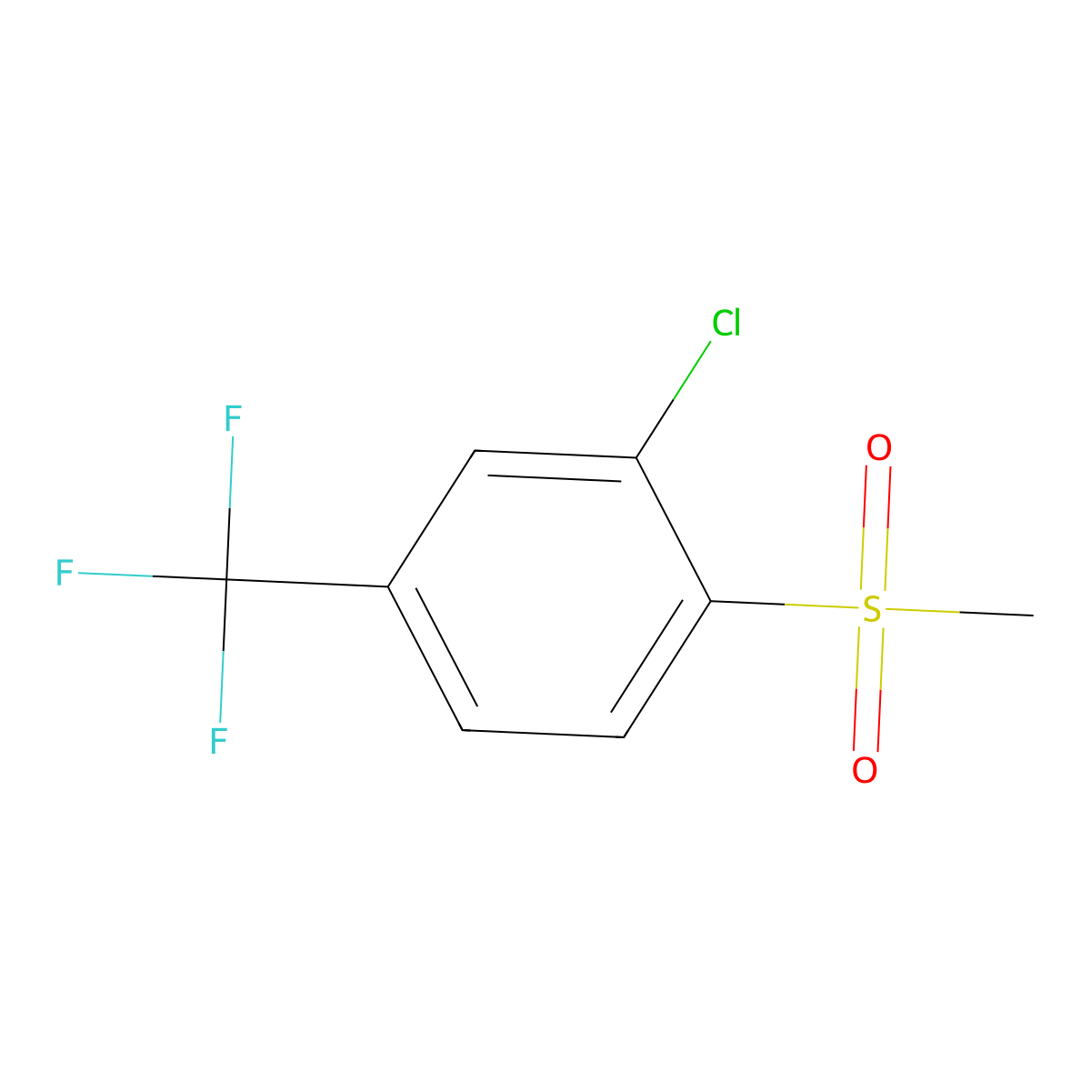 2-Chloro-1-methanesulfonyl-4-(trifluoromethyl)benzene molecular structure, CAS 1000339-68-3