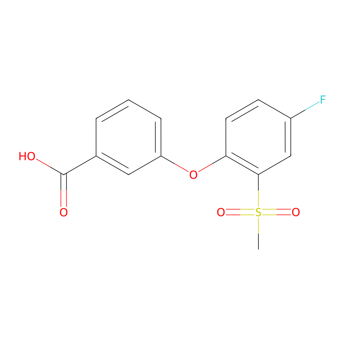 3-[4-Fluoro-2-(methylsulphonyl)phenoxy]benzoic acid molecular structure, CAS 1000339-71-8