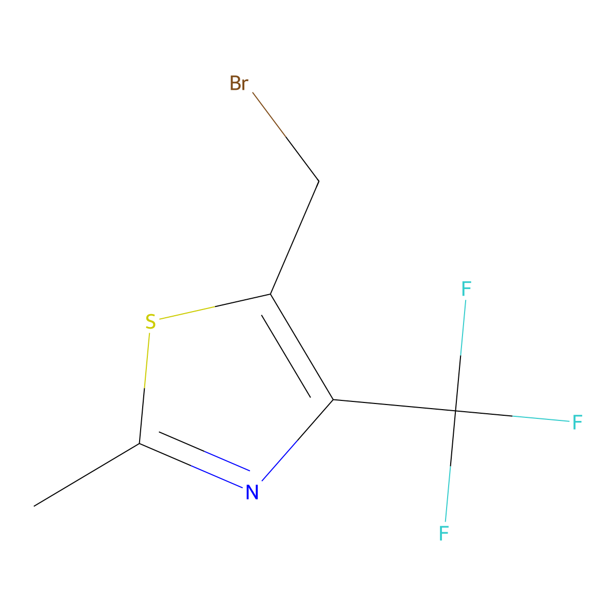 5-(Bromomethyl)-2-methyl-4-(trifluoromethyl)-1,3-thiazole molecular structure, CAS 1000339-73-0