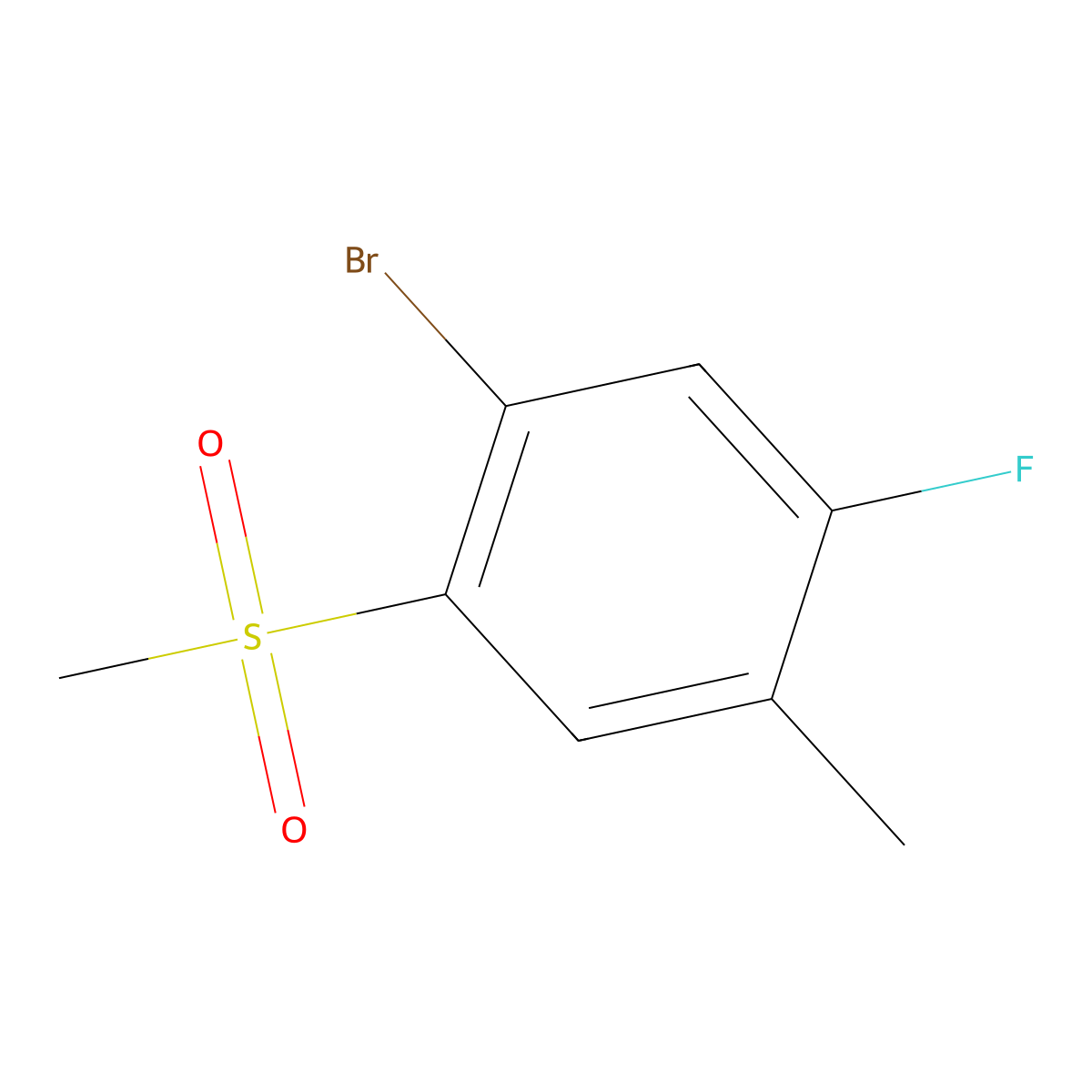 4-Bromo-2-fluoro-5-methylsulfonyltoluene molecular structure, CAS 1000339-74-1
