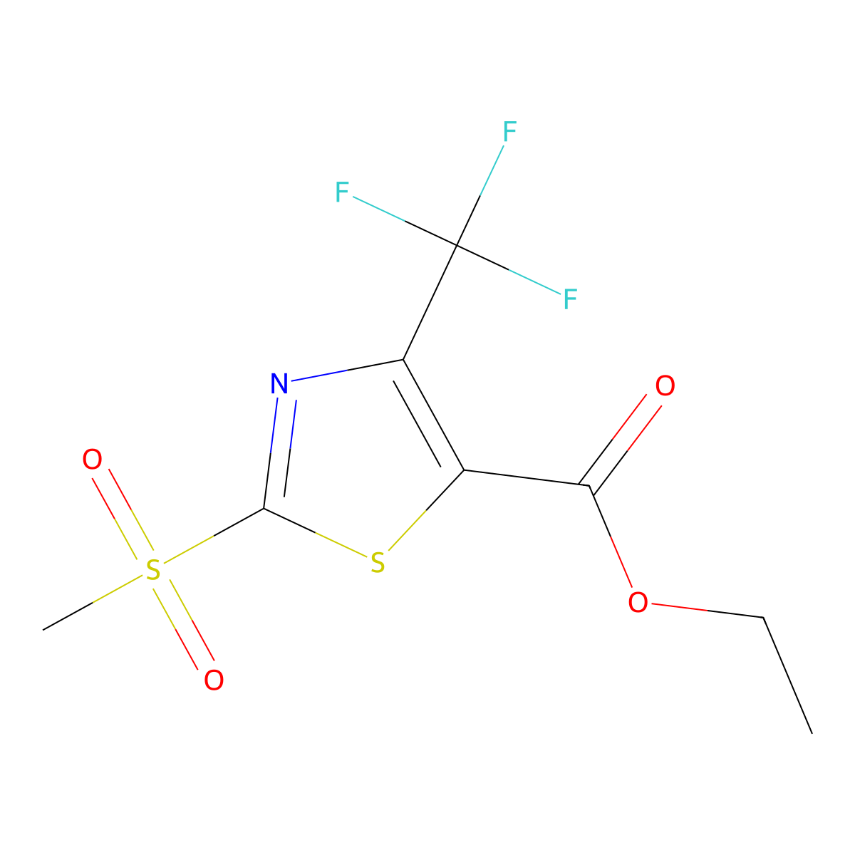 Ethyl 2-methylsulfonyl-4-trifluoromethyl-1,3-thiazole-5-carboxylate molecular structure, CAS 1000339-78-5