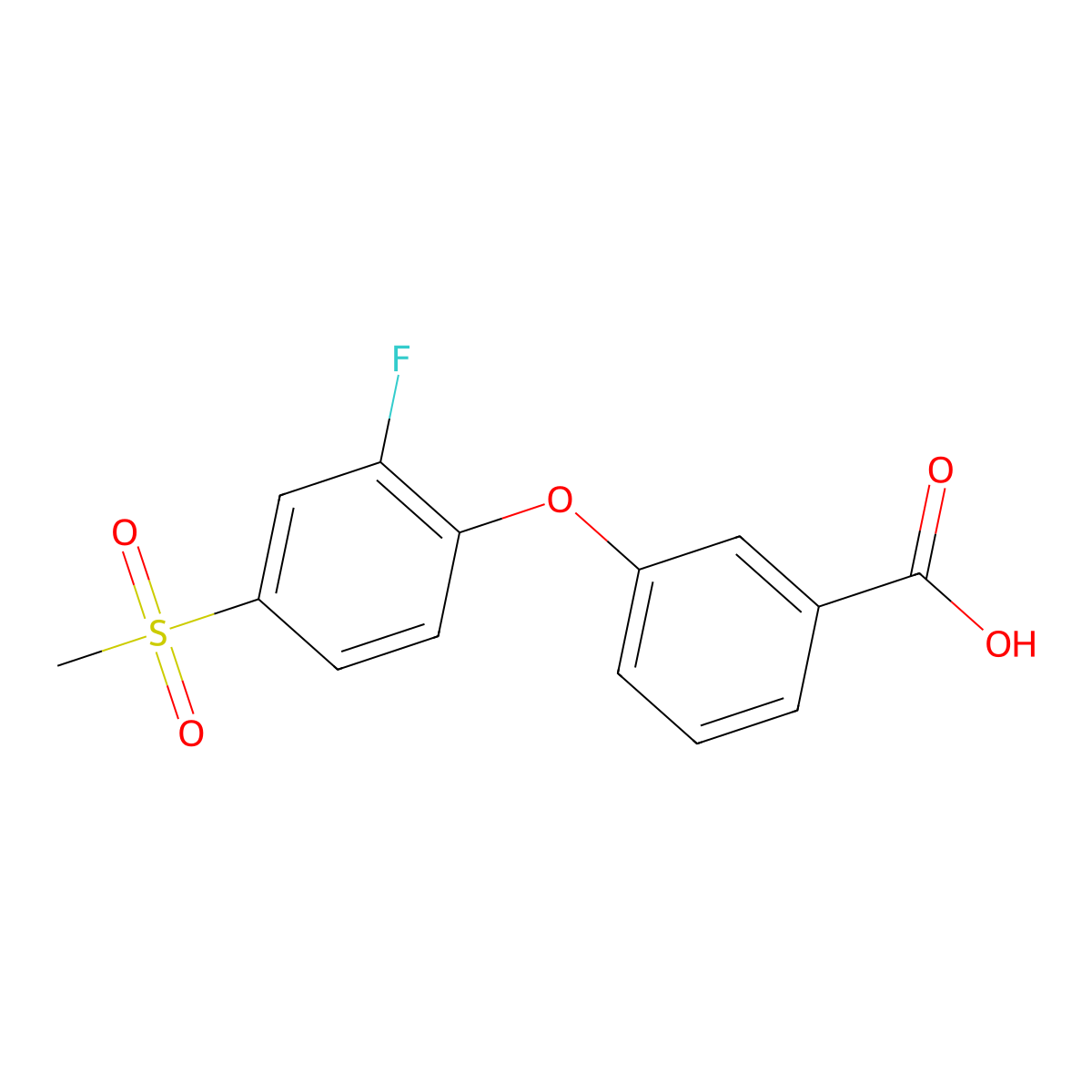 3-[2-Fluoro-4-(methylsulphonyl)phenoxy]benzoic acid molecular structure, CAS 1000339-82-1