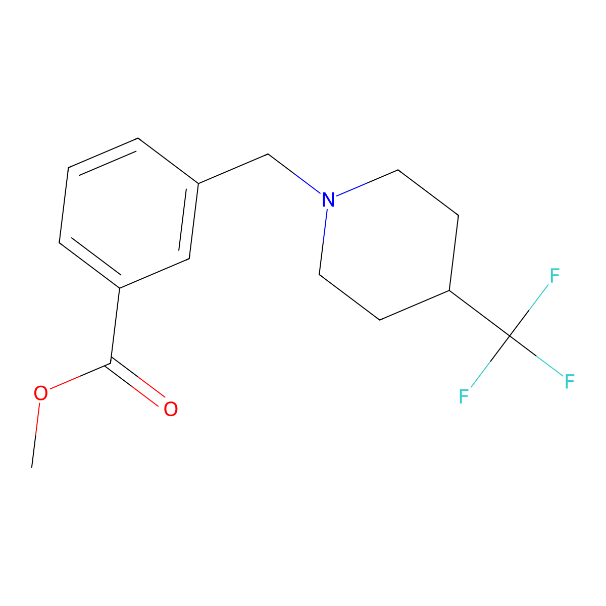 Methyl 3-{[4-(trifluoromethyl)piperidin-1-yl]methyl}benzoate molecular structure, CAS 1000339-86-5