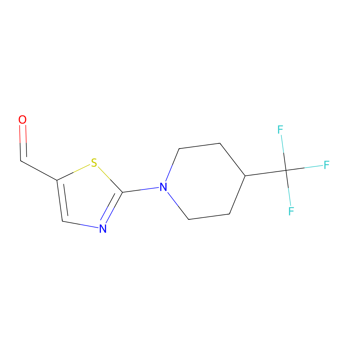 2-[4-(Trifluoromethyl)piperidino]-1,3-thiazole-5-carbaldehyde molecular structure, CAS 1000339-88-7