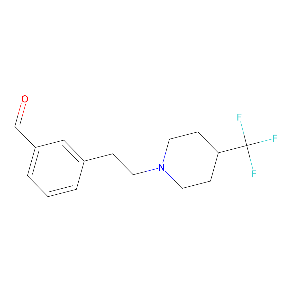 3-{2-[4-(Trifluoromethyl)piperidin-1-yl]ethyl}benzaldehyde molecular structure, CAS 1000339-89-8